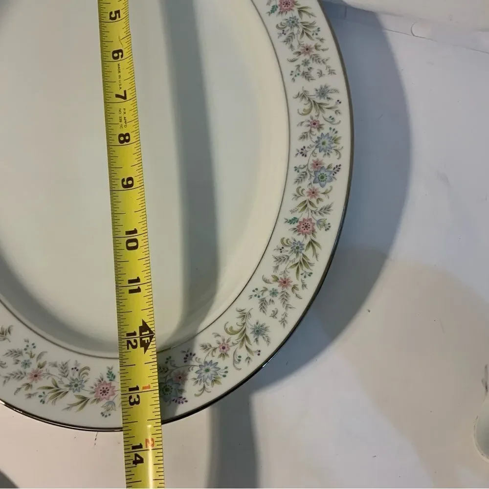 CONTEMPORARY FINE CHINA BY NORITAKE JAPAN BLYTHE 2037 FLORAL/SILVER TRIM